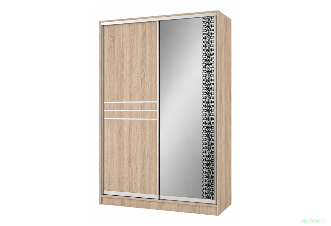 Шафа-купе 2-дверна з дзеркалом дуб сонома 110x240 см