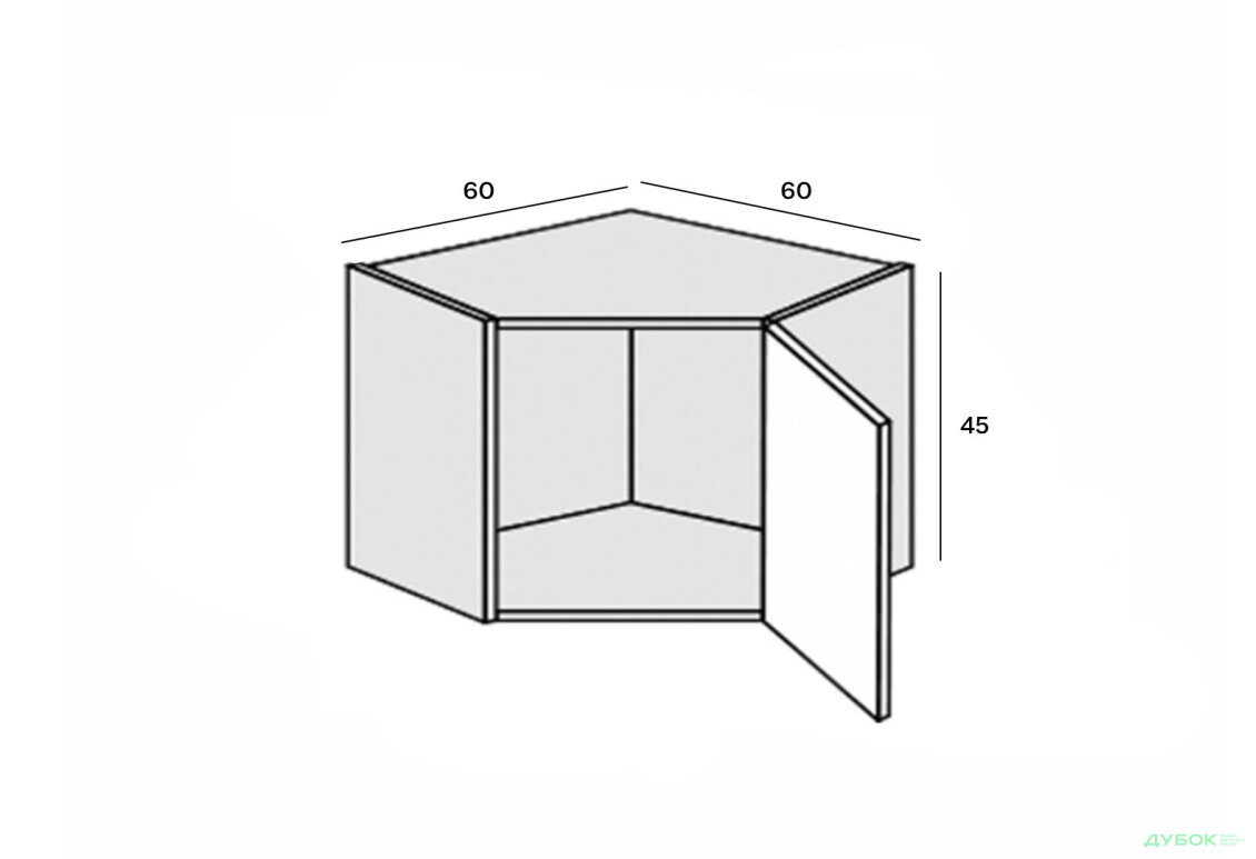 Зображення 2 - Верх Кут В 45°/450 (600х600) 1дв Pro Blum Мері / Mary