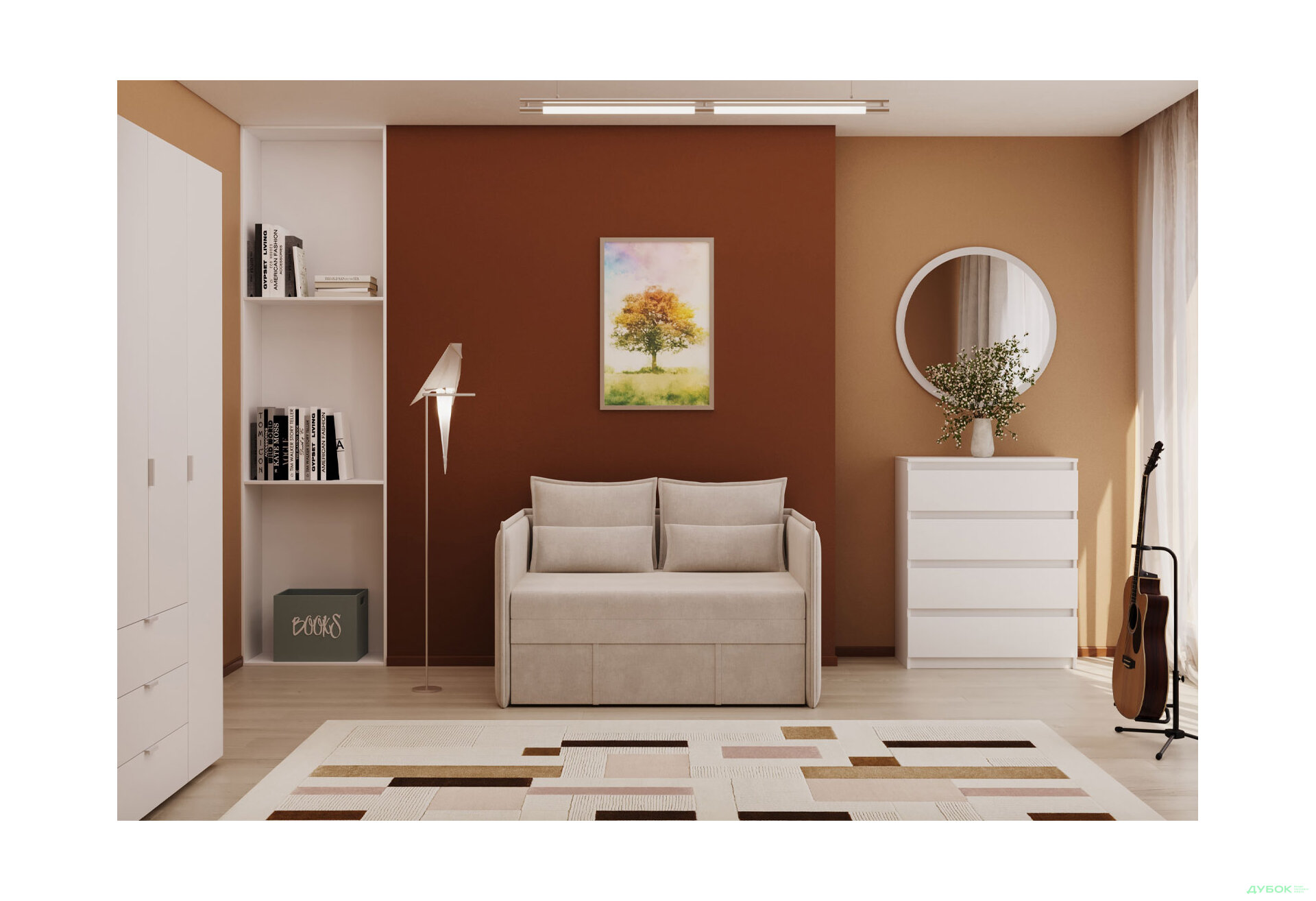 Зображення 6 - Диван Джерсі / Jersey 120х190 см, світлий беж (Hilton 03)