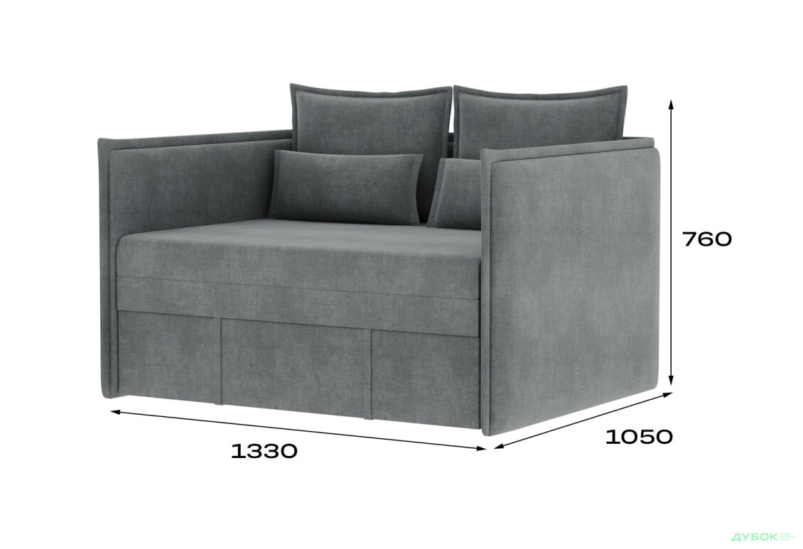 Зображення 7 - Диван Джерсі / Jersey 120х190 см, темно-сірий (Hilton 16)
