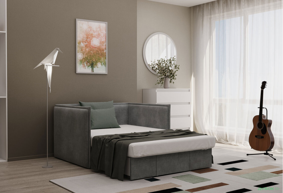 Зображення 6 - Диван Джерсі / Jersey 120х190 см, темно-сірий (Hilton 16)
