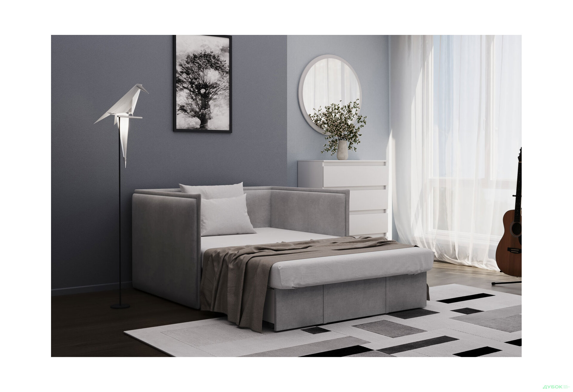 Зображення 6 - Диван Джерсі / Jersey 120х190 см, сірий (Hilton 24)
