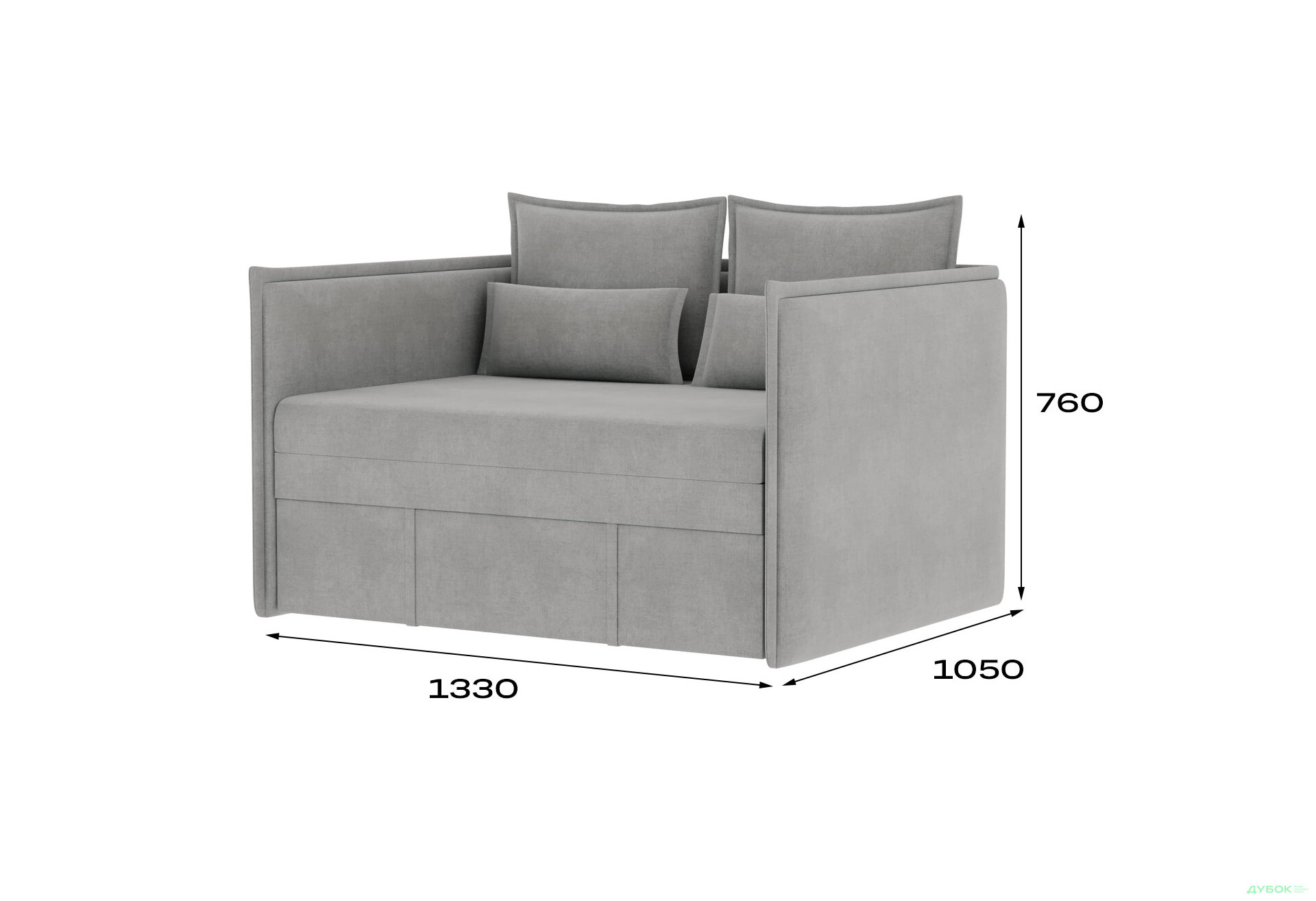 Зображення 7 - Диван Джерсі / Jersey 120х190 см, сірий (Hilton 24)