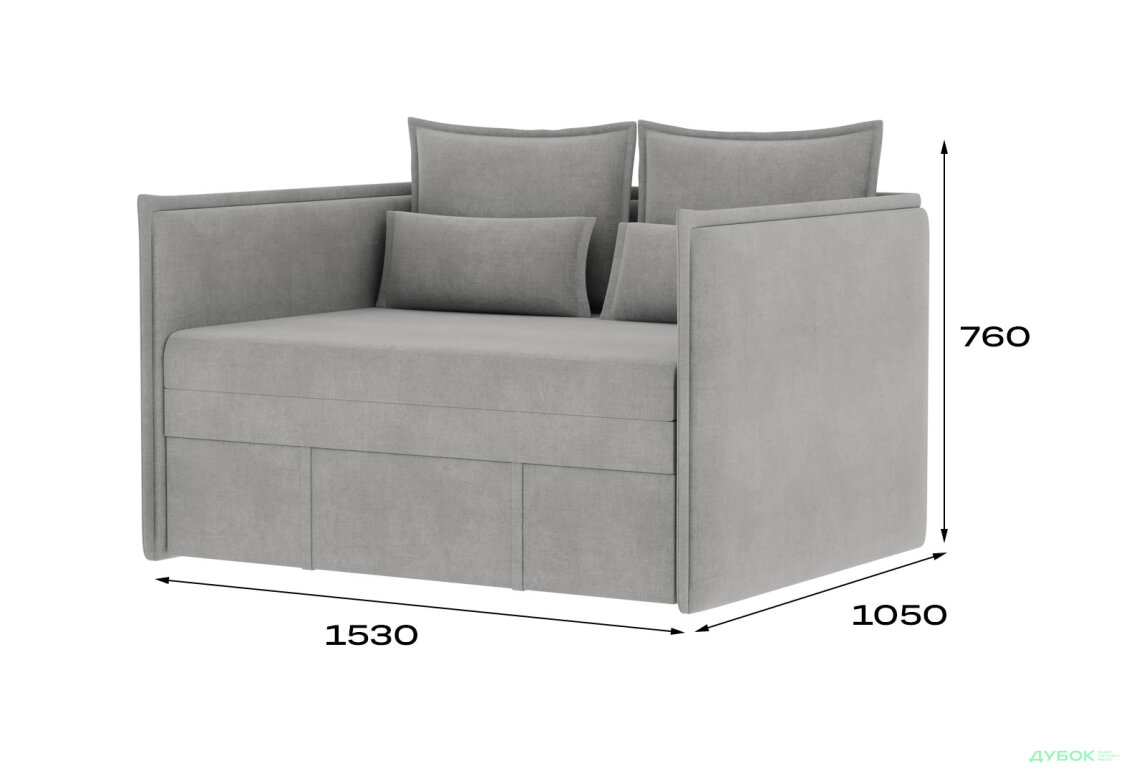 Зображення 7 - Диван Джерсі / Jersey 140х190 см, сірий (Hilton 24)