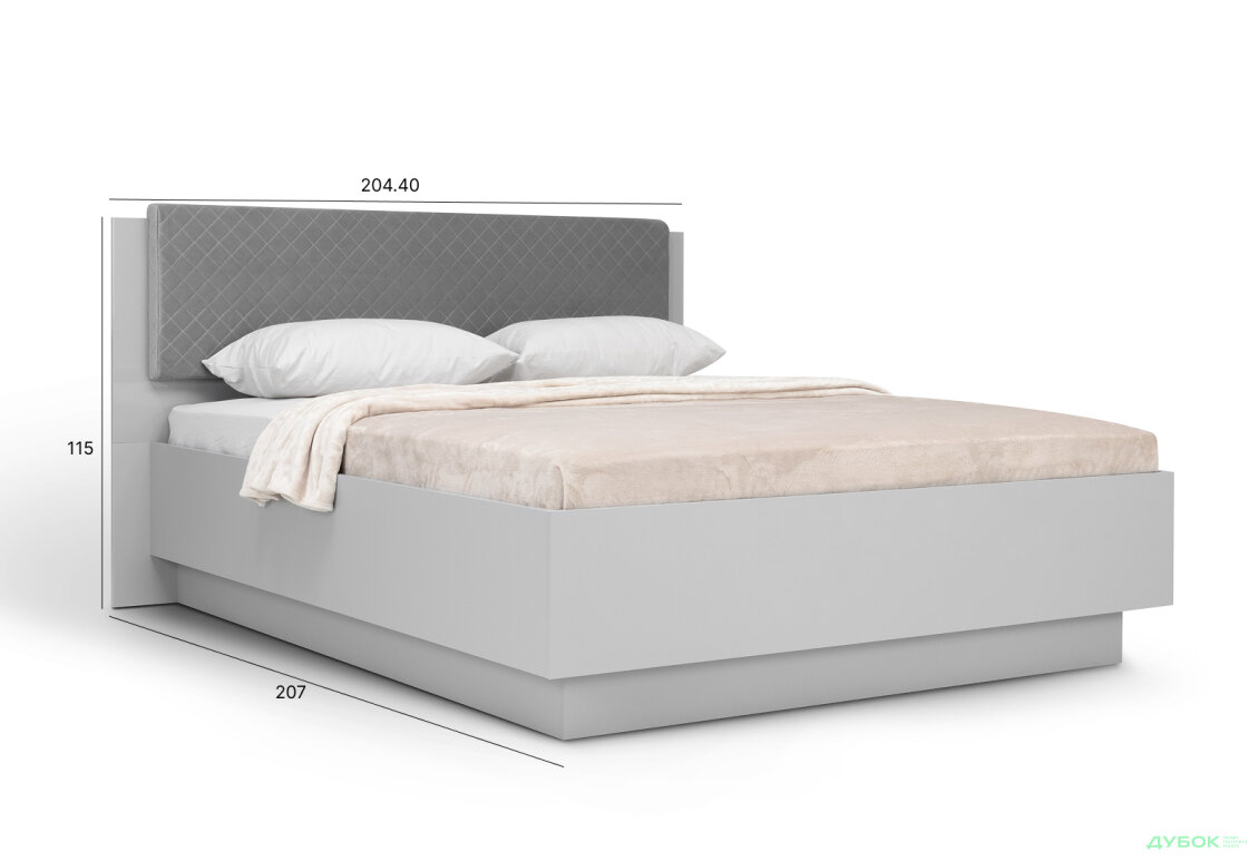 Зображення 4 - Ліжко-подіум Мегі / Megy підйомне з каркасом 180x200 см глянець сірий шиншила