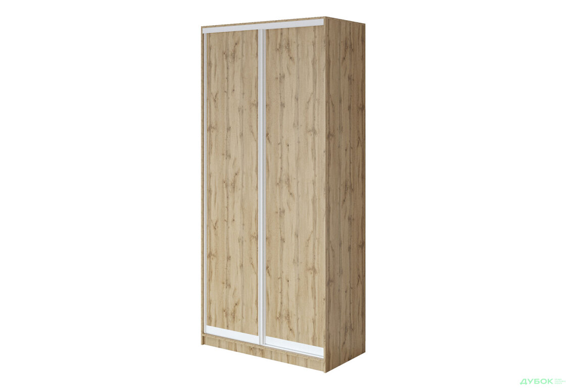 Шафа-купе 2-дверна дуб аппалачі 90х45х240 см, білий профіль Loft WT