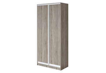 Шкаф-купеr 2-дверный трюфель 90х45х240 см, белый профиль Loft WT