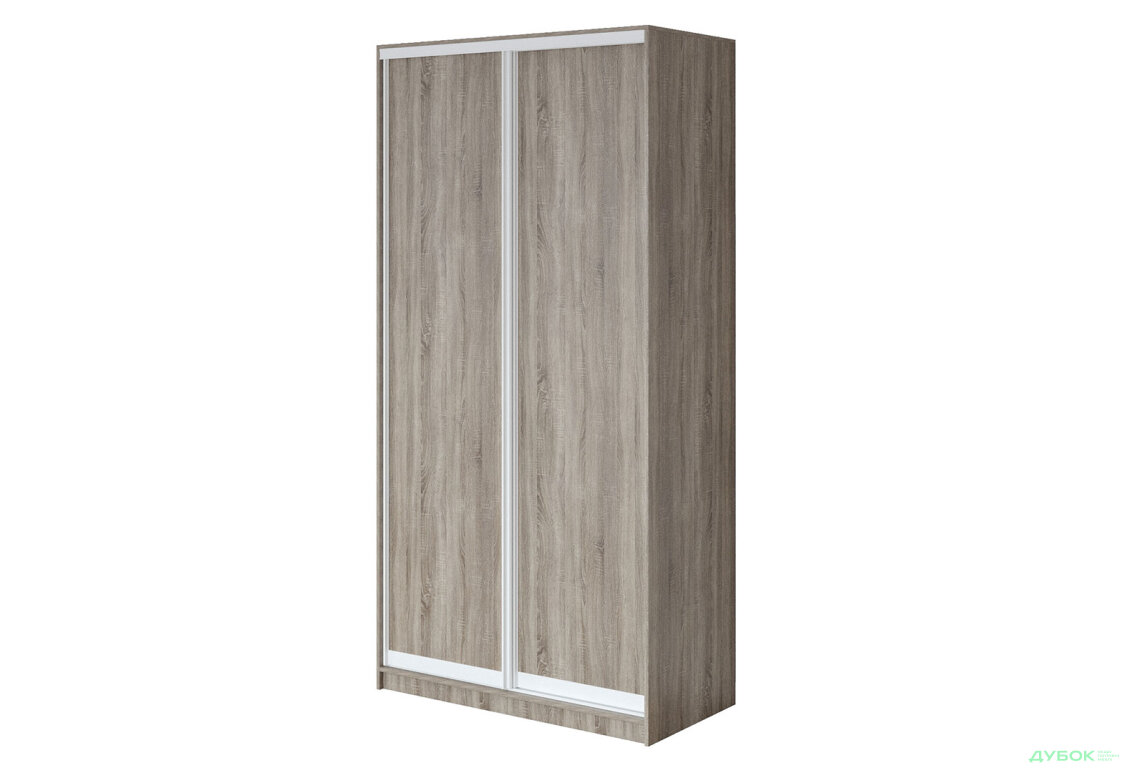 Шафа-купе 2-дверна 120х45х240 см, трюфель з білим профілем Loft WT