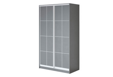Шафа-купе 2Д сірий 130х60х240 см, профіль білий Loft WT