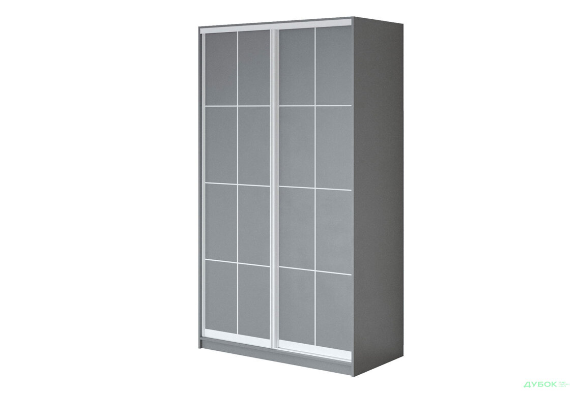 Шафа-купе 2Д сірий 130х60х240 см, профіль білий Loft WT