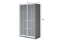 Зображення 4 - Шафа-купе 2-дверна Lines сірий 160х60х240 см, профіль білий Loft WT