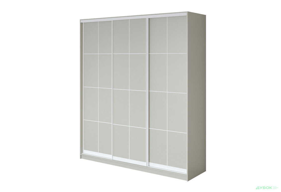 Шафа-купе 3-дверна Lines 180х60х240 см, кашемір, профіль білий Loft WT