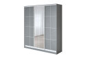 Зображення 1 - Шафа-купе 3-дверна із дзеркалом Lines 190х60х240 см, кашемір, профіль білий Loft WT