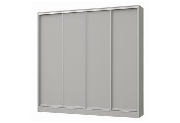 Шкаф-купе 4-дверный 240х60х240 см, серый, профиль алюминиевый