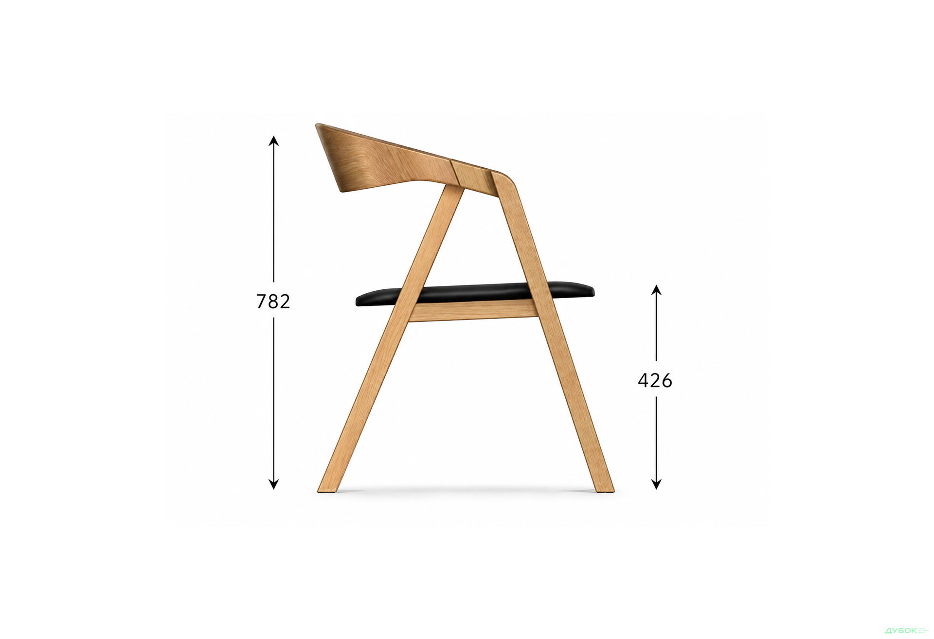 Зображення 6 - Стілець Гуру Тендер / Guru Tender (дубовий) Stained oak 52,6х55,8х78,2 см, тканина Diosa 19