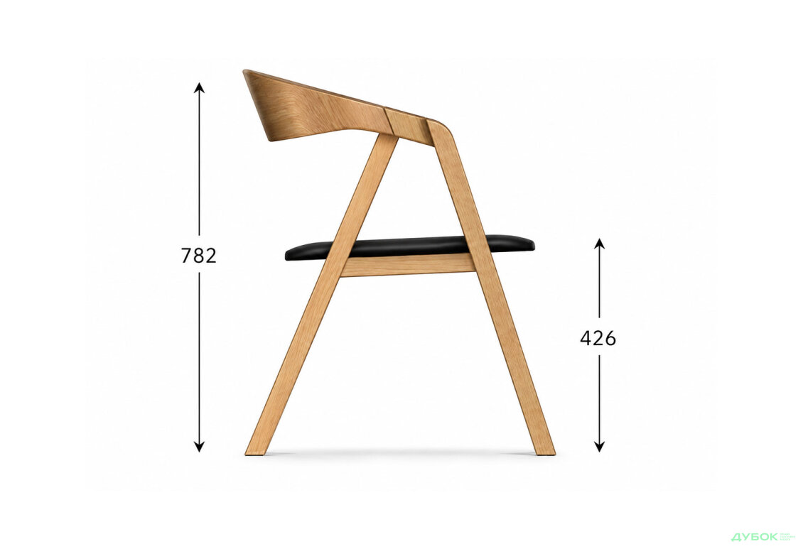 Зображення 6 - Стілець Гуру Тендер / Guru Tender (дубовий) Stained oak 52,6х55,8х78,2 см, тканина Diosa 19