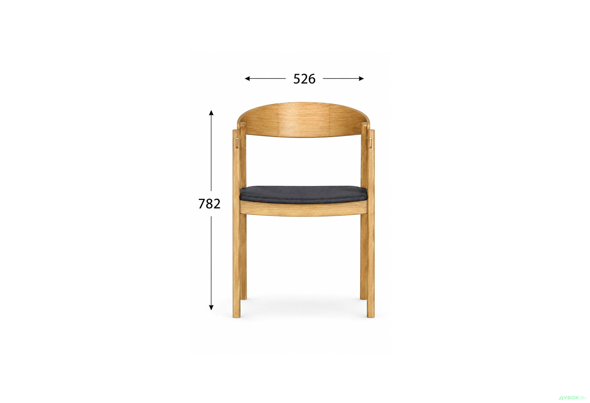Зображення 8 - Стілець Гуру Тендер / Guru Tender (дубовий) Stained oak 52,6х55,8х78,2 см, тканина Diosa 19