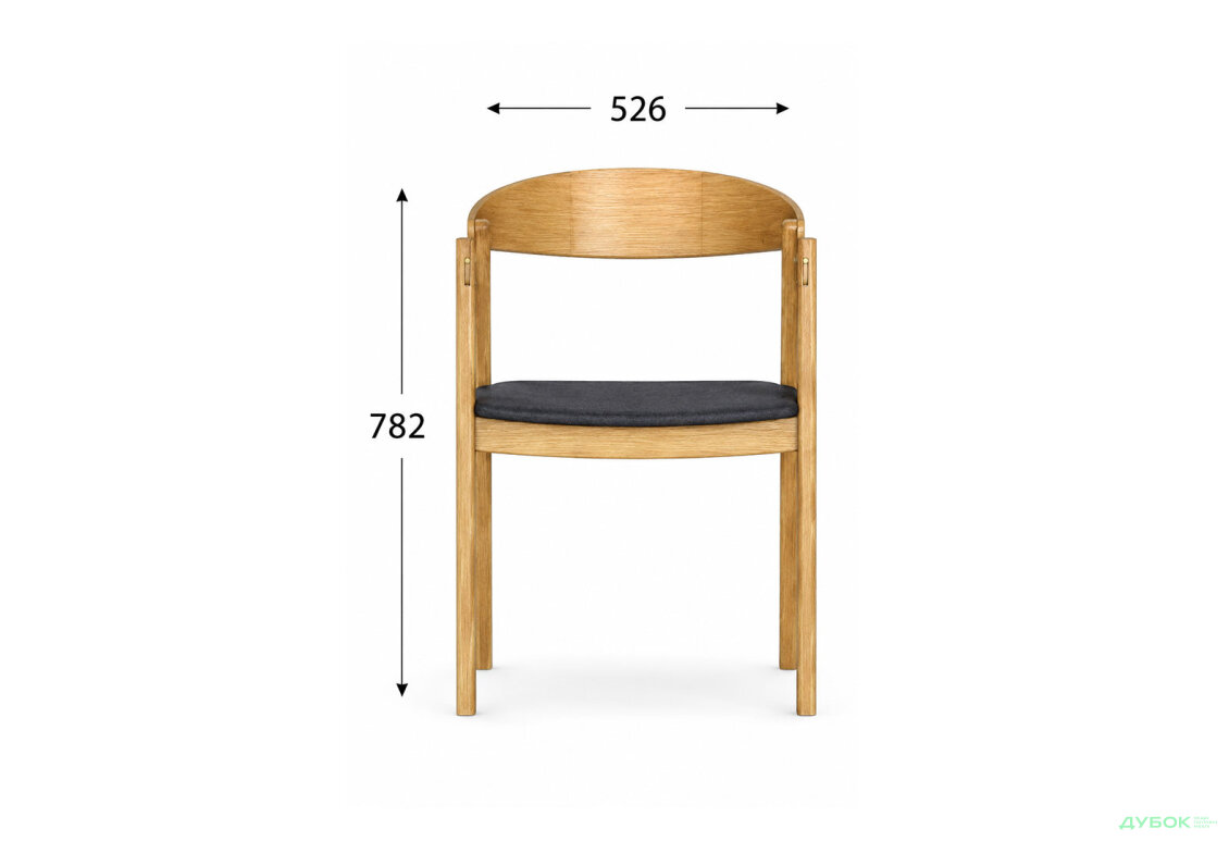 Зображення 8 - Стілець Гуру Тендер / Guru Tender (дубовий) Stained oak 52,6х55,8х78,2 см, тканина Diosa 19