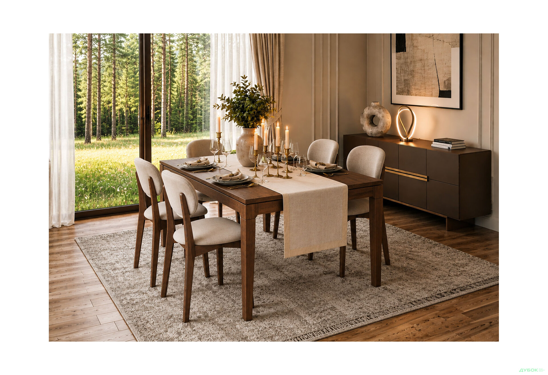 Зображення 3 - Стілець Макарон (дубовий) Stained oaк 48,5х56х82 см, тканина Diosa 11