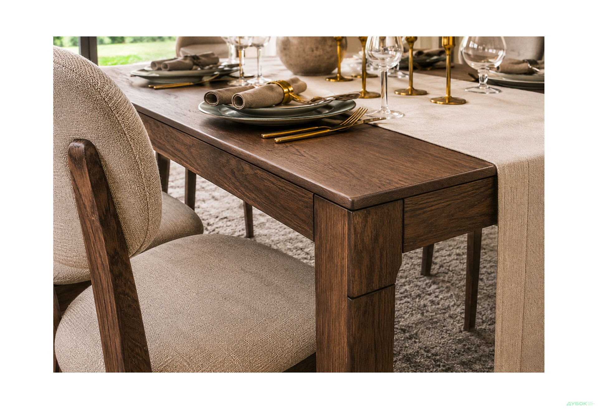 Зображення 4 - Стілець Макарон (дубовий) Stained oaк 48,5х56х82 см, тканина Diosa 11