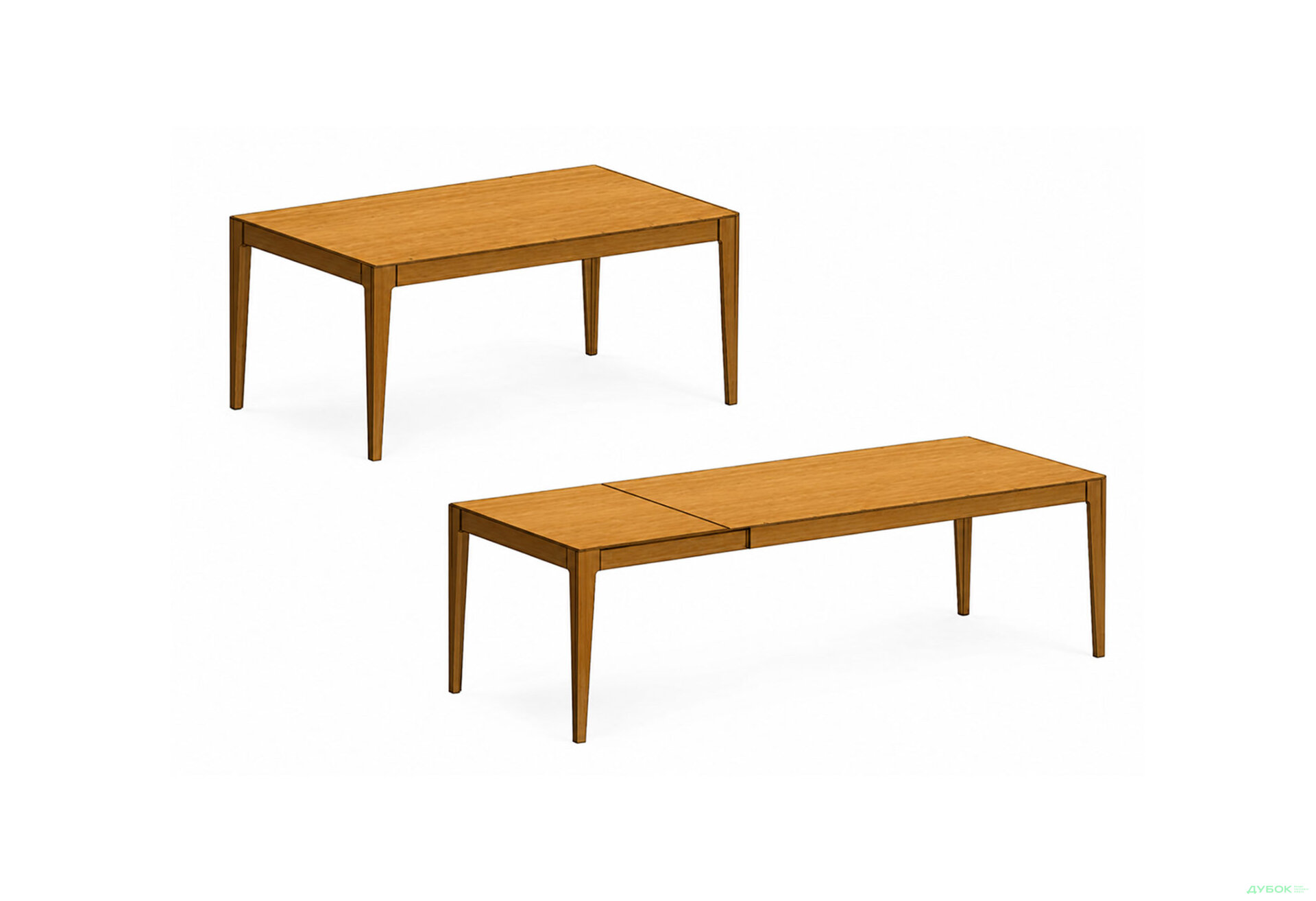 Зображення 12 - Стіл Деніс / Denis (каркас дуб) Stained oak 140x85+60х75 см