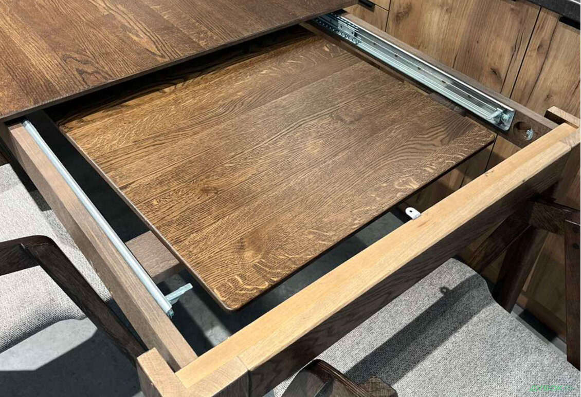 Зображення 8 - Стіл Деніс / Denis (каркас дуб) Stained oak 140x85+60х75 см + 4 стільця Гуру Tender Stained oak, тканина Diosa 19