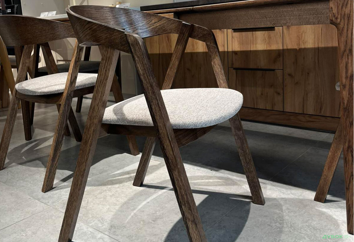 Зображення 9 - Стіл Деніс / Denis (каркас дуб) Stained oak 140x85+60х75 см + 4 стільця Гуру Tender Stained oak, тканина Diosa 19