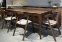 Зображення 5 - Стіл Деніс / Denis (каркас дуб) Stained oak 140x85+60х75 см + 4 стільця Гуру Tender Stained oak, тканина Diosa 19