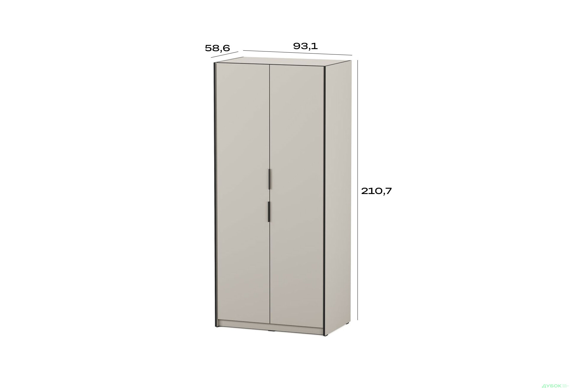 Изображение 3 - Шкаф F-0012 Forte / Форте, 93 см кашемир