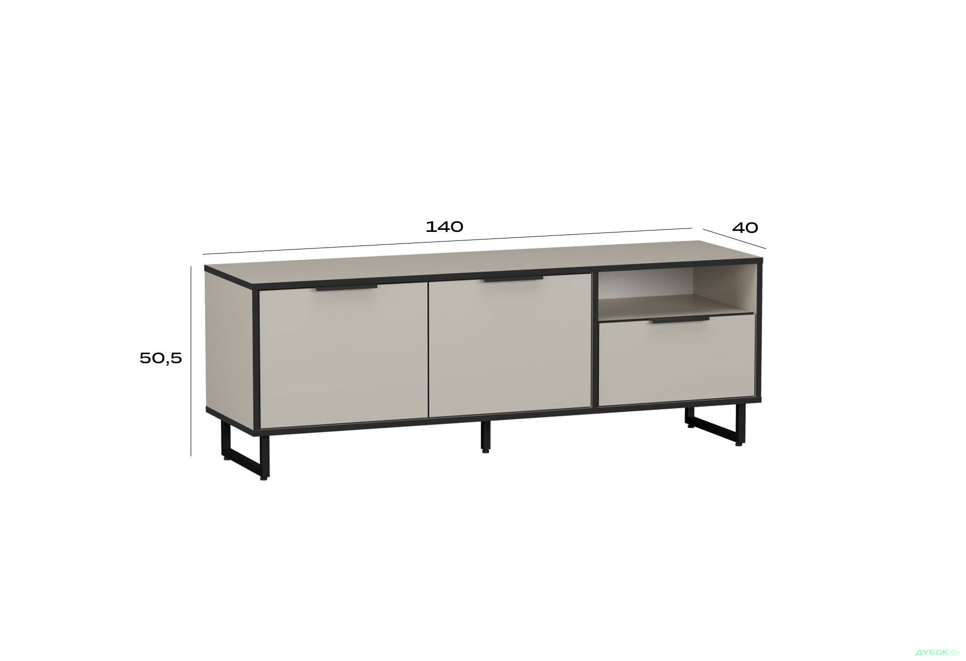 Зображення 3 - ТВ тумба F-0007 Forte / Форте, 140 см кашемір