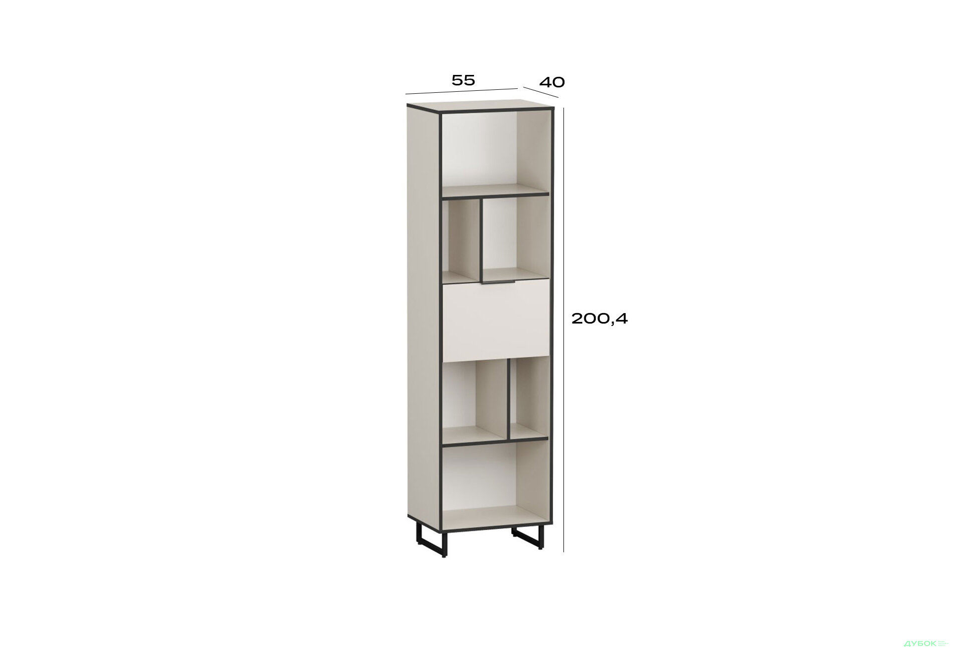 Зображення 3 - Стелаж F-0016 Forte / Форте, 55 см кашемір