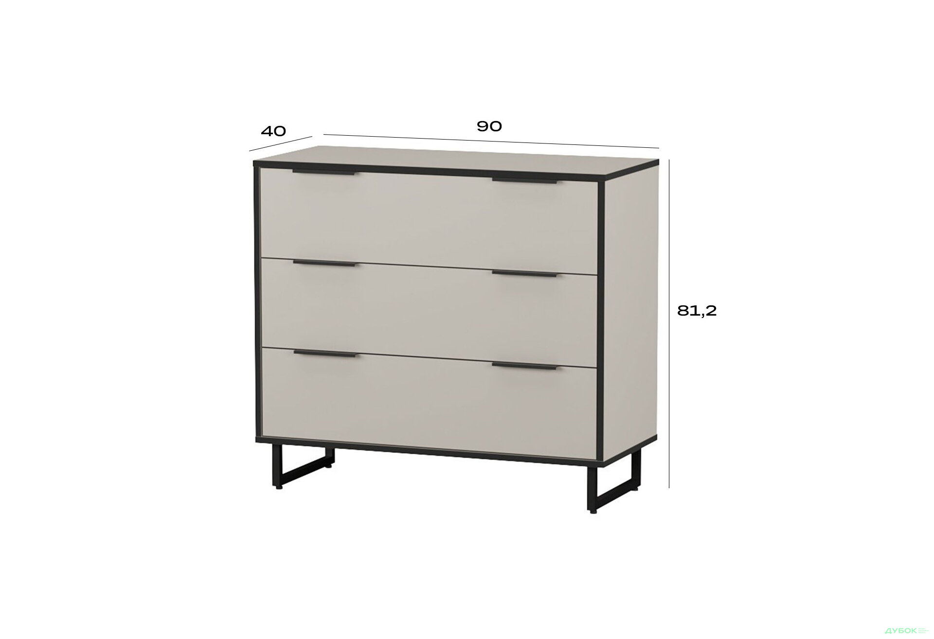 Изображение 3 - Комод F-0008 Forte / Форте, 90 см кашемир