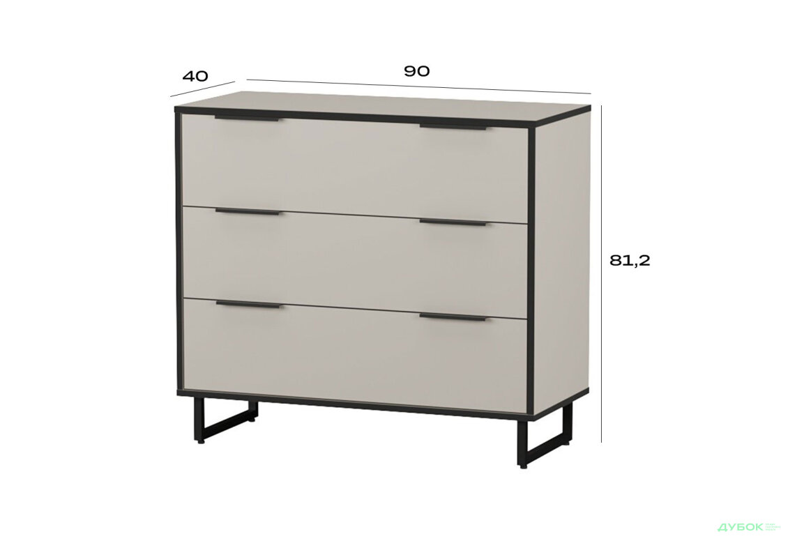 Изображение 3 - Комод F-0008 Forte / Форте, 90 см кашемир