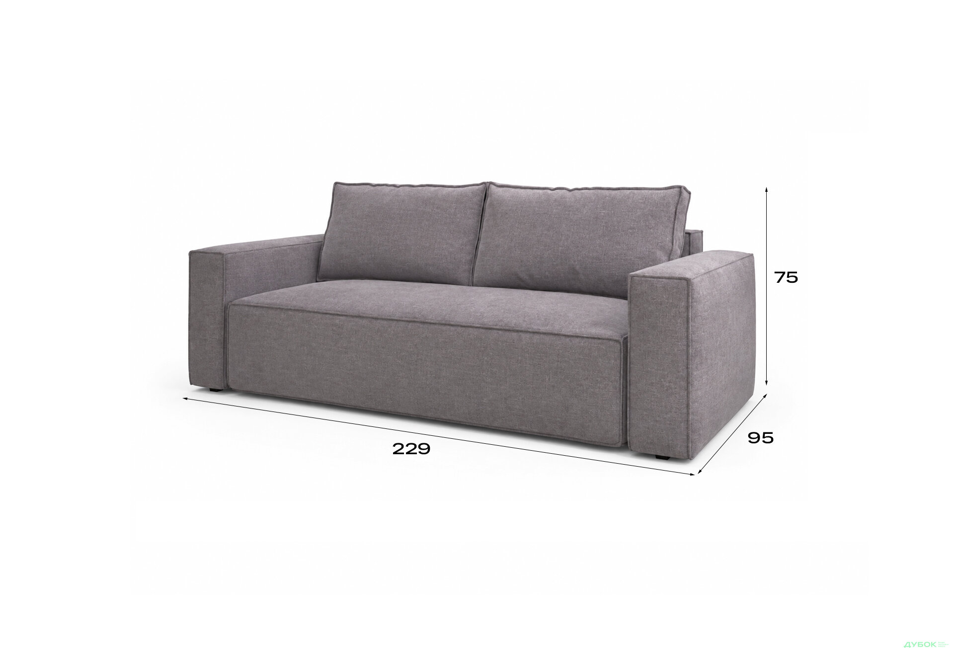 Изображение 6 - Диван Рекам 229х95 см, серый (Allure Stone)