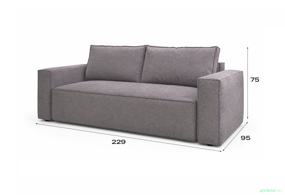 Изображение 6 - Диван Рекам 229х95 см, серый (Allure Stone)