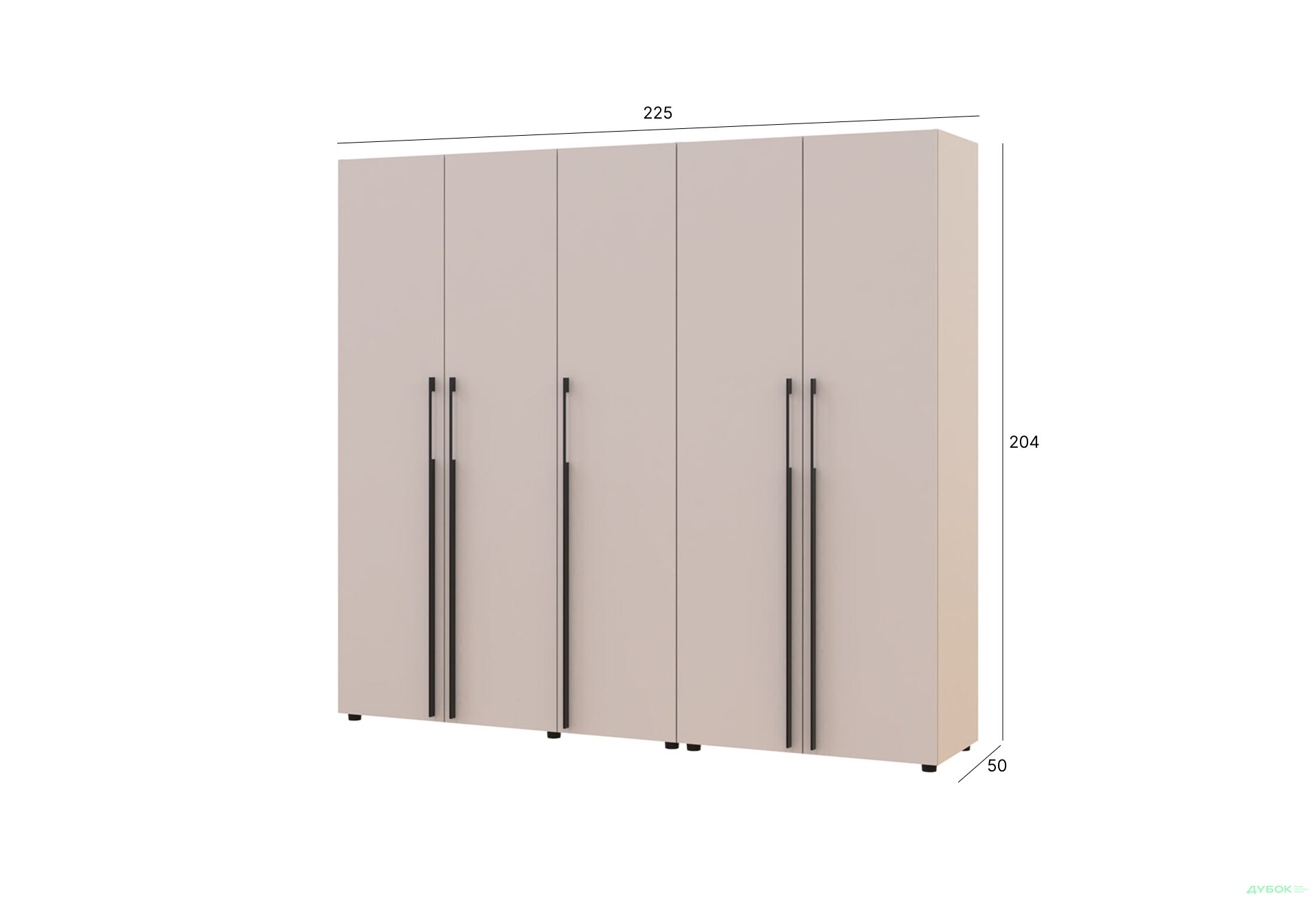 Изображение 6 - Шкаф Каспер 2+3 ДСП 5-дверный 225 см Кашемир