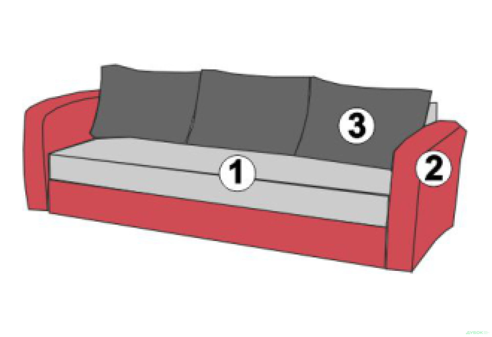 Фото 4 - Диван - ліжко Гольф / Golf прямий пружблок підлокітник №11 Давідос