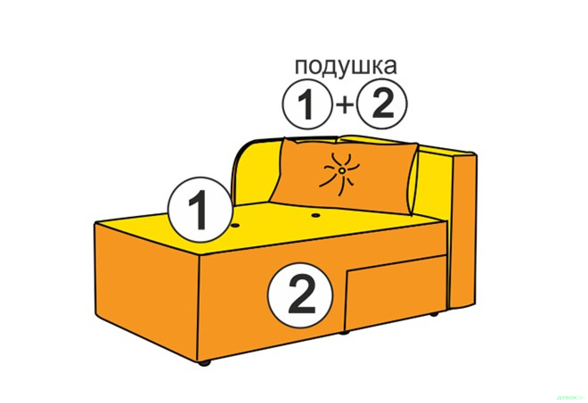 Фото 4 - Диван Кід диван-ліжко прямий 2 seater Давідос