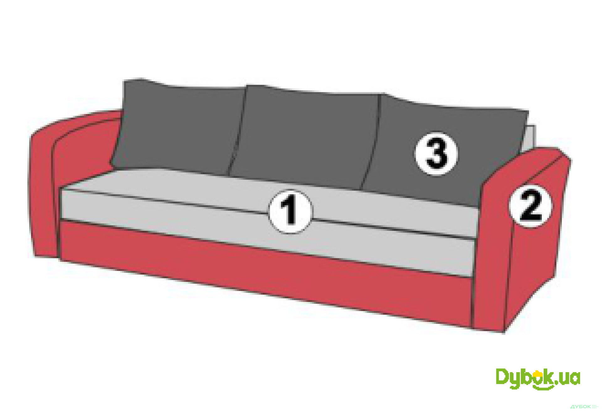 Фото 4 - Диван - ліжко Гольф / Golf прямий basic comfort підлокітник №14 Давідос