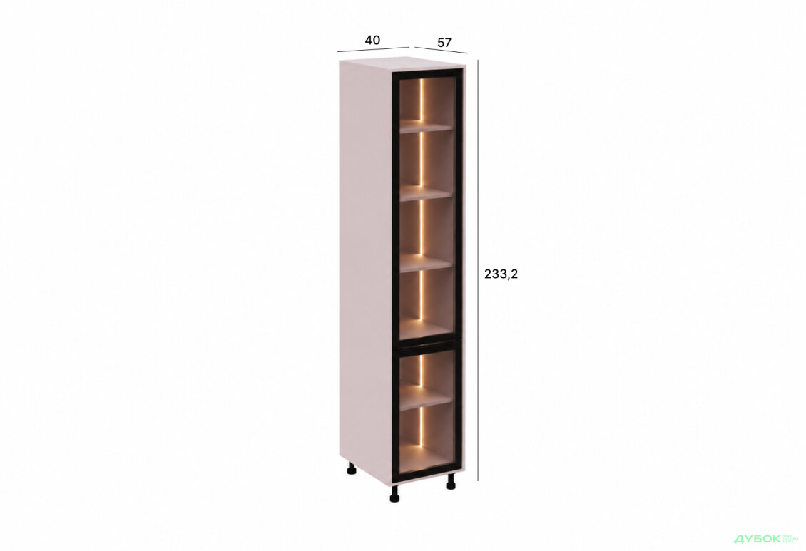 Изображение 2 - Пенал П 40 Ск (920) LED кашемир / стекло бронза
