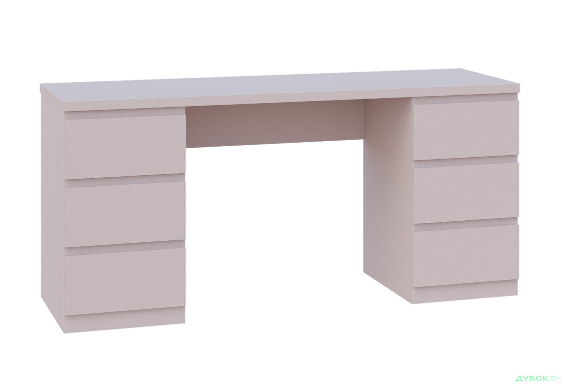 Стол письменный Мия 160x60 см с 6 ящиками, кашемир