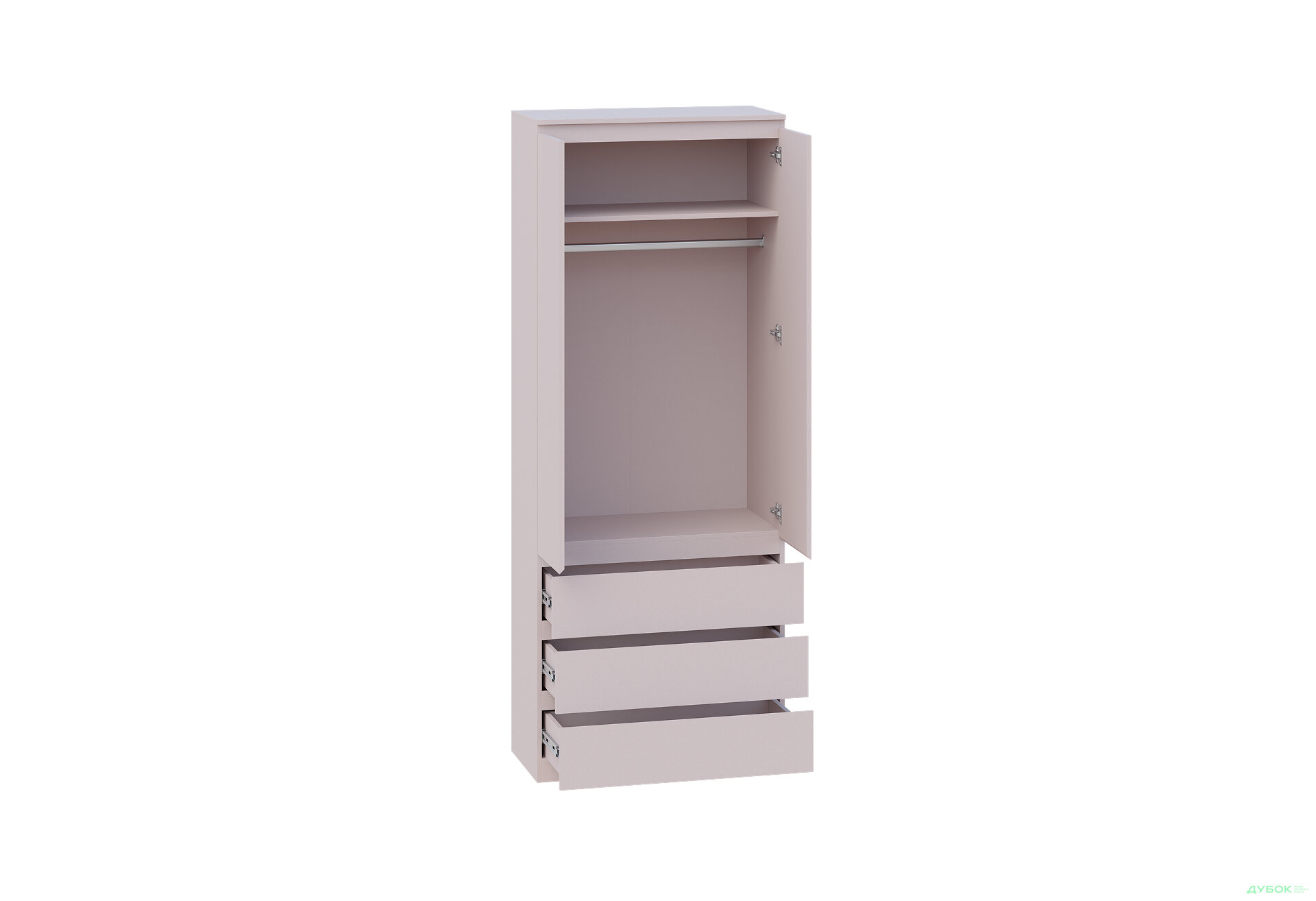 Изображение 3 - Шкаф Мия 2-дверный с 3 ящиками 80 см, кашемир
