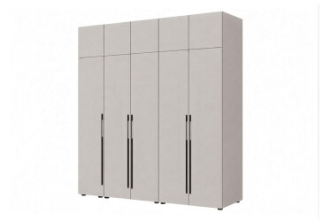 Шафа Спейс п'ятидверна з антресолями та ручками DL 4,5/100 200х260х57 см, кашемір