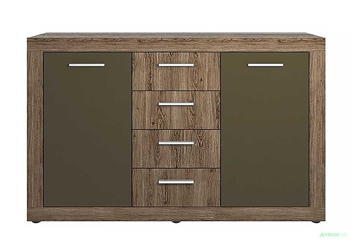 Комод VMV holding Джульєта 2-дверний з 4 шухлядами 130 см Дуб арканзас темний/Бронзовий - Зображення 1 Зображення 1 - Комод VMV holding Джульєта 2-дверний з 4 шухлядами 130 см Дуб арканзас темний/Бронзовий