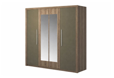 Шкаф ВМВ Холдинг Джульетта 4-дверный с зеркалом 239 см Дуб арканзас темный/Бронза