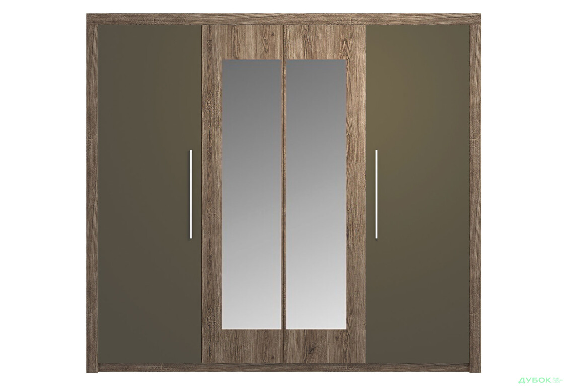 Шкаф ВМВ Холдинг Джульетта 4-дверный с зеркалом 239 см Дуб арканзас темный/Бронза