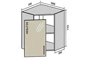 В14 Тумба угловая 1Д витрина Максима Вип-Мастер