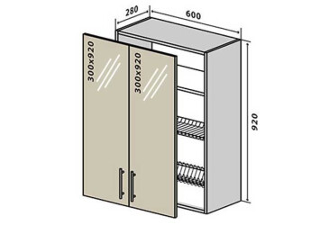 В47 Тумба 2Д 60 Сушка Витрина Максима Вип-Мастер