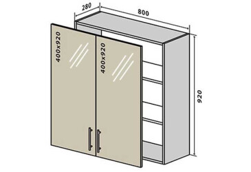 В48 Тумба 2Д 80 Вітрина Максіма VIP-master