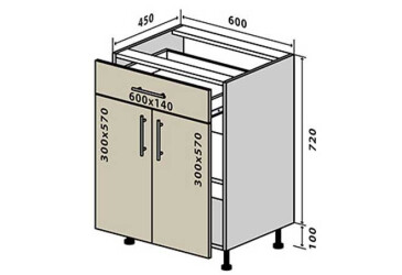 Н30 Тумба 1Ш2Д 60 Максима Вип-Мастер
